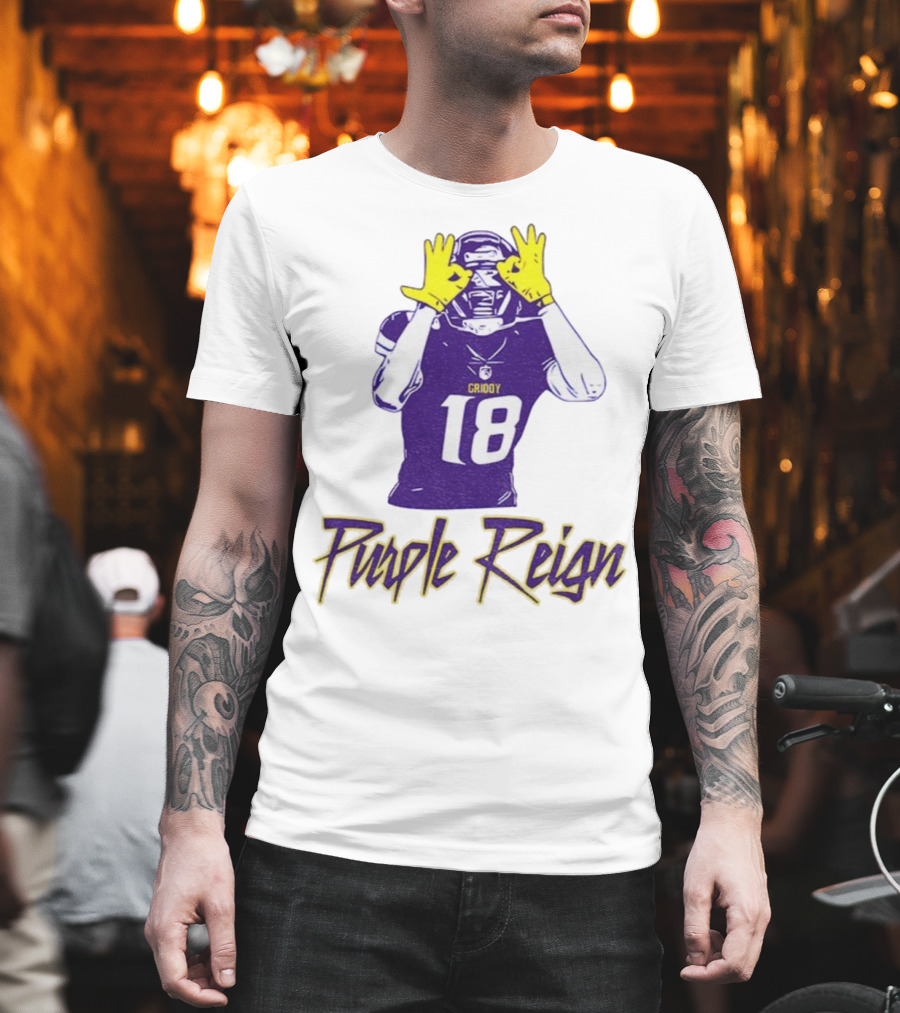 Justin Jefferson Griddy Purple Reign Minnesota Vikings Football 18 T-Shirt