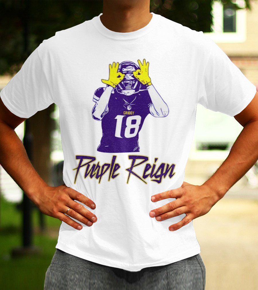 Justin Jefferson Griddy Purple Reign Minnesota Vikings Football 18 T-Shirt