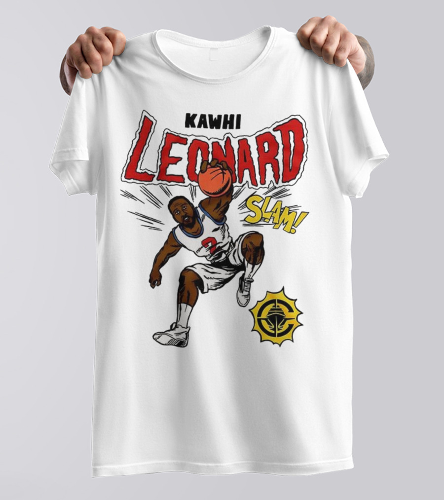 Kawhi Leonard Clippers Slam Comic Book Style Dunk Action T-Shirt
