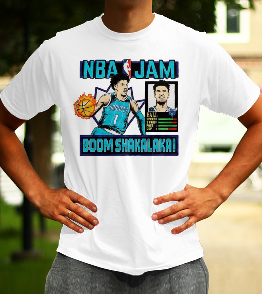 NBA Jam LaMelo Ball Charlotte Hornets Boom Shakalaka Classic Video Game T-Shirt