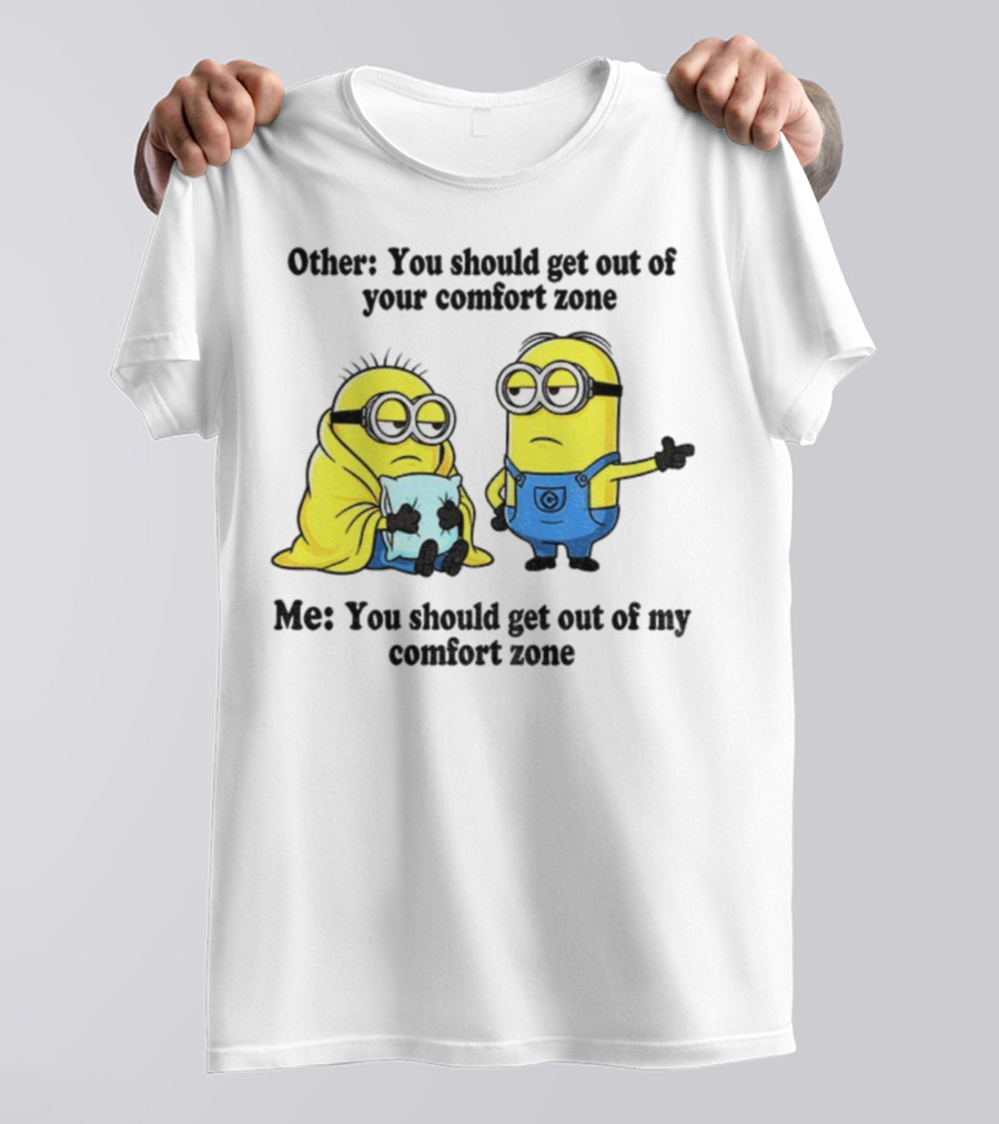 Minion Comfort Zone Quote With Blanket And Pajamas T-Shirt