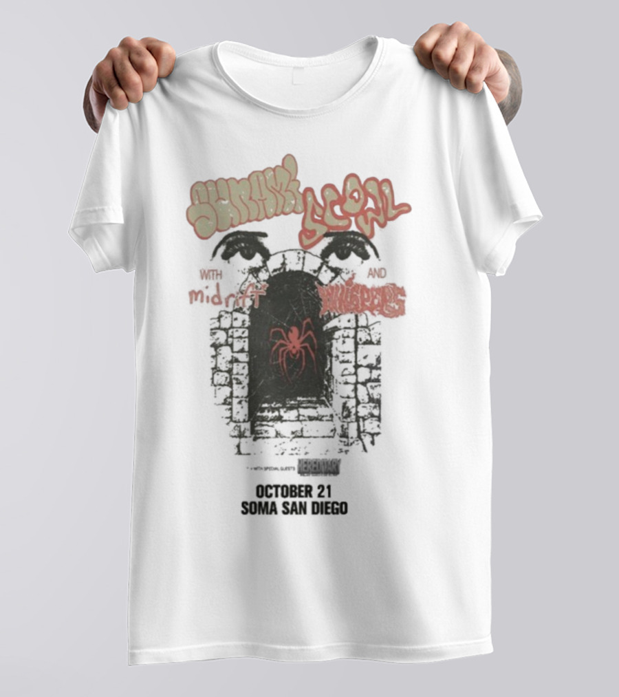 Sunami Scowl San Diego Soma Tour October 21 2025 Red Spider Design T-Shirt