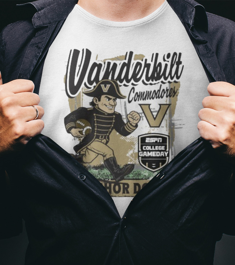 Vanderbilt Commodores Anchor Down ESPN College Gameday 2025 Mascot T-Shirt