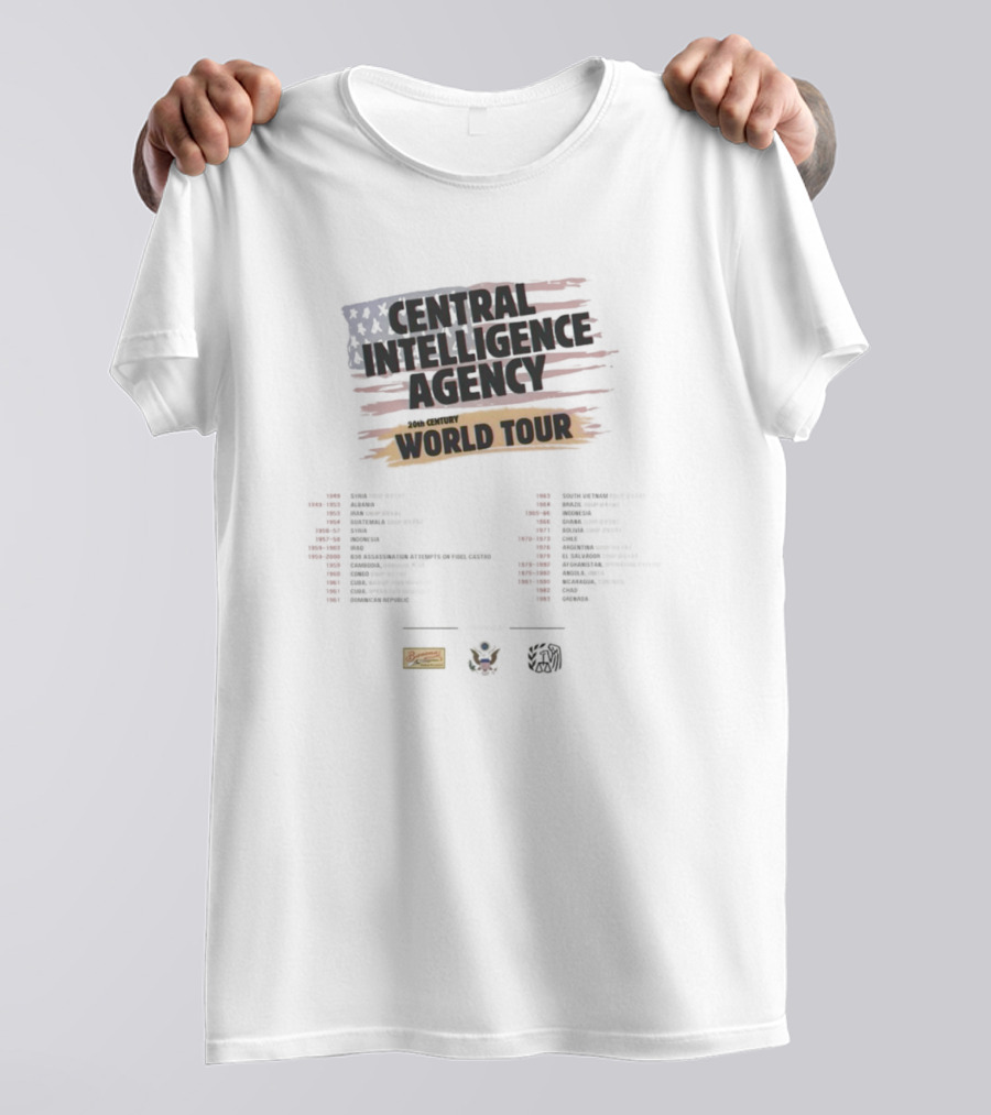Central Intelligence Agency World Tour Locations Antifa Influence Analysis T-Shirt