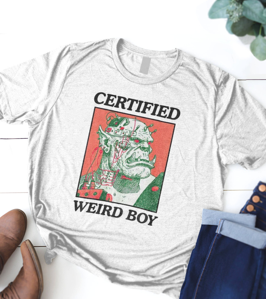 Certified Weirdboy Goblins Greenskins Orc Cyberpunk Art T-Shirt