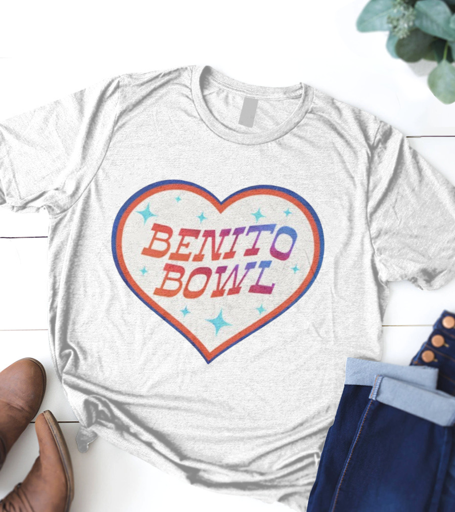 Benito Bowl Heart Design Football 2026 Super Bowl T-Shirt