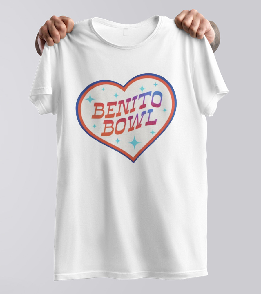 Benito Bowl Heart Design Football 2026 Super Bowl T-Shirt