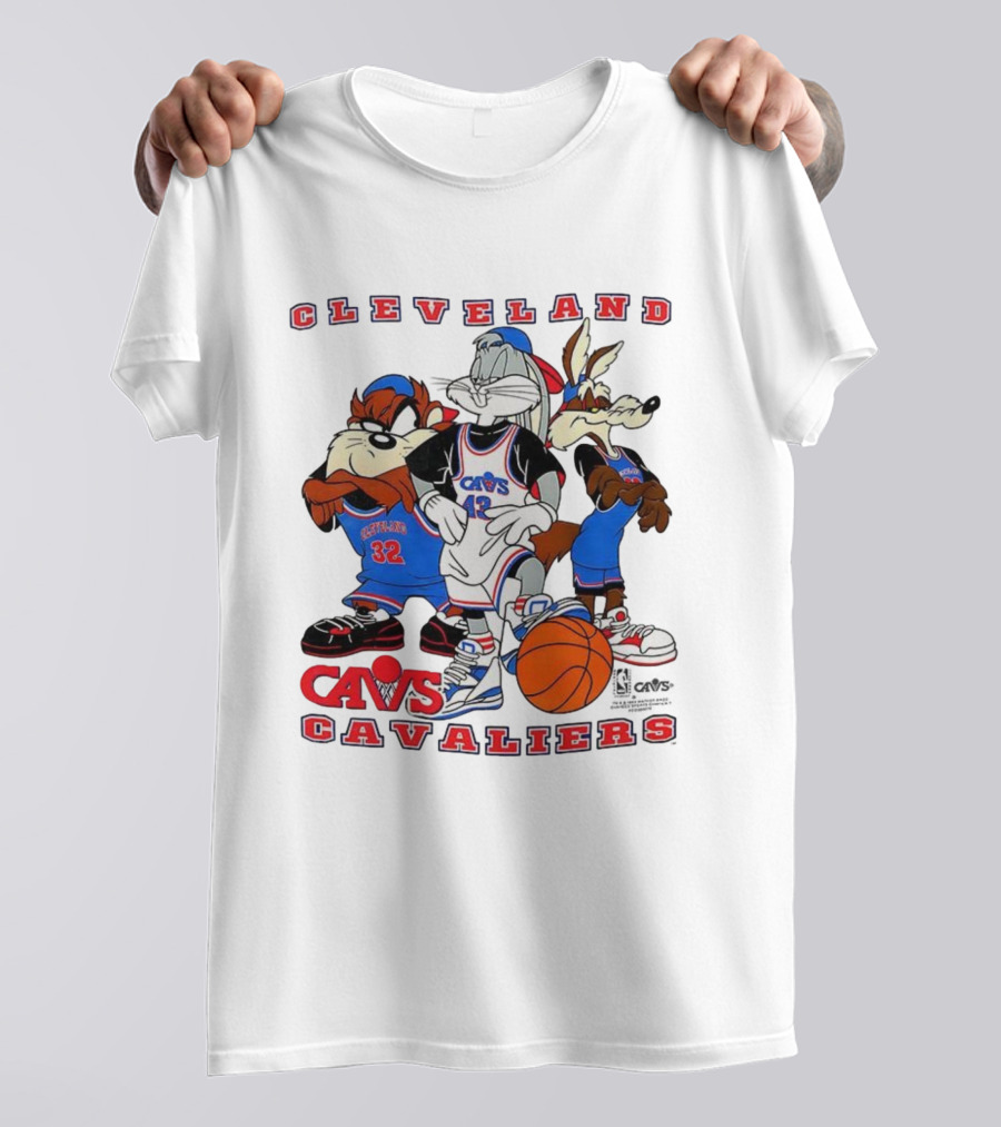 Cleveland Cavaliers NBA Cavs Looney Tunes Characters Bugs Bunny Taz Wile E. Coyote T-Shirt