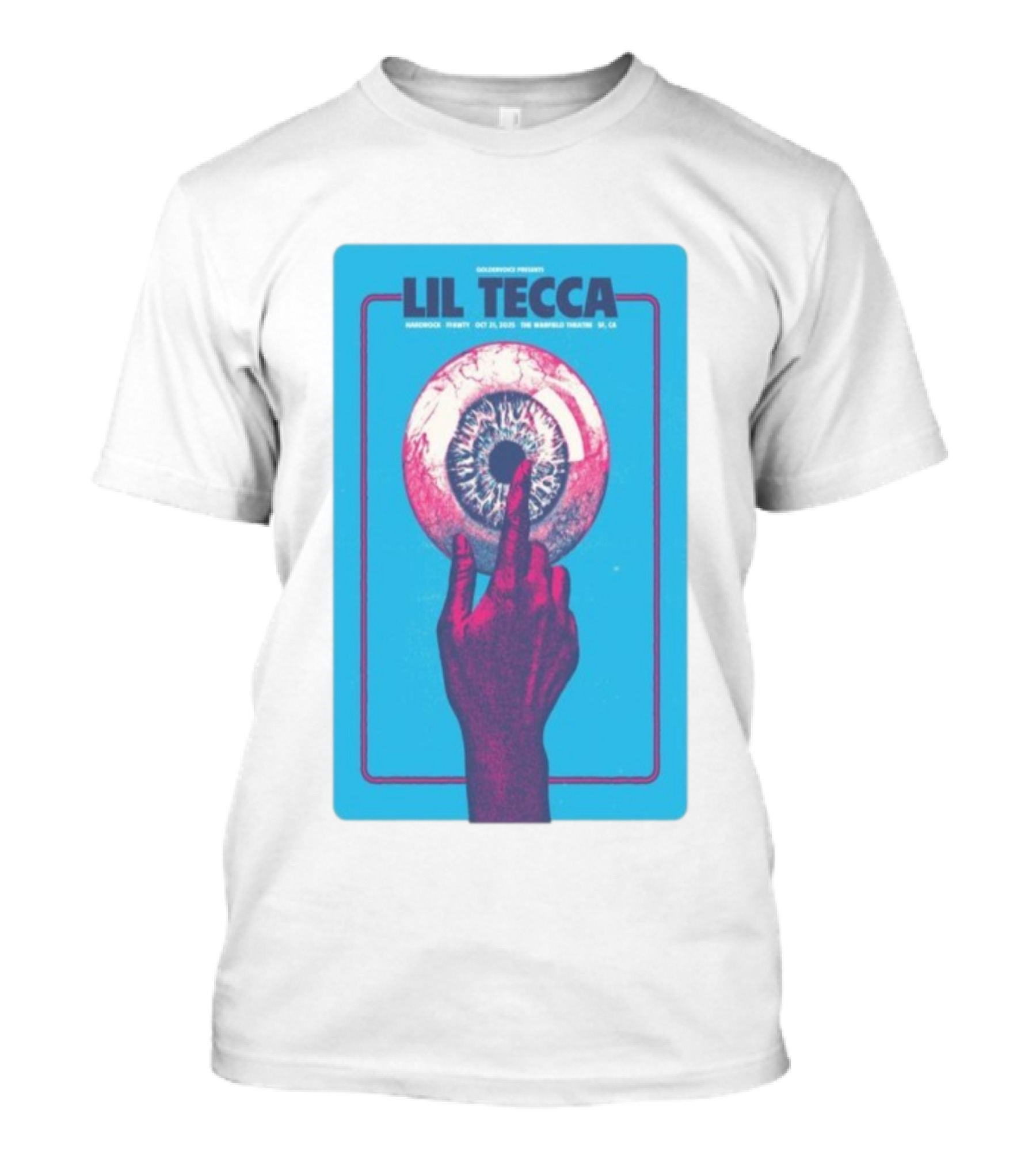 Lil Tecca Live At The Warfield Theatre San Francisco Oct 21 2025 Hand Eye Iconography T-Shirt