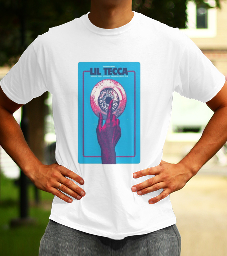 Lil Tecca Live At The Warfield Theatre San Francisco Oct 21 2025 Hand Eye Iconography T-Shirt