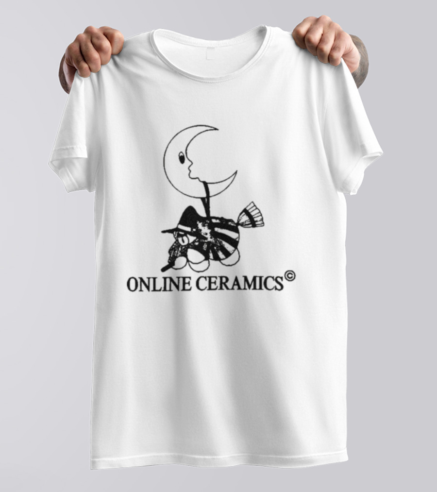 Online Ceramics Halloween Witch Moon T-Shirt