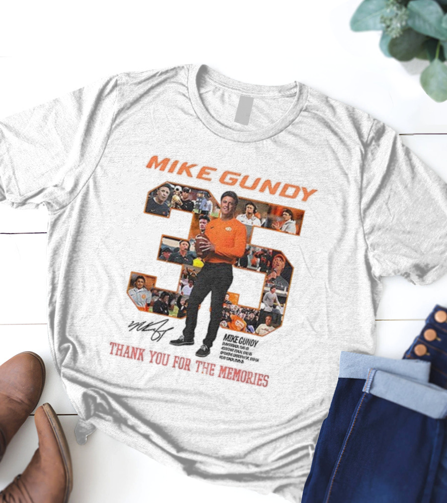 Mike Gundy 35 Years OSU Cowboy Football Thank You For The Memories T-Shirt
