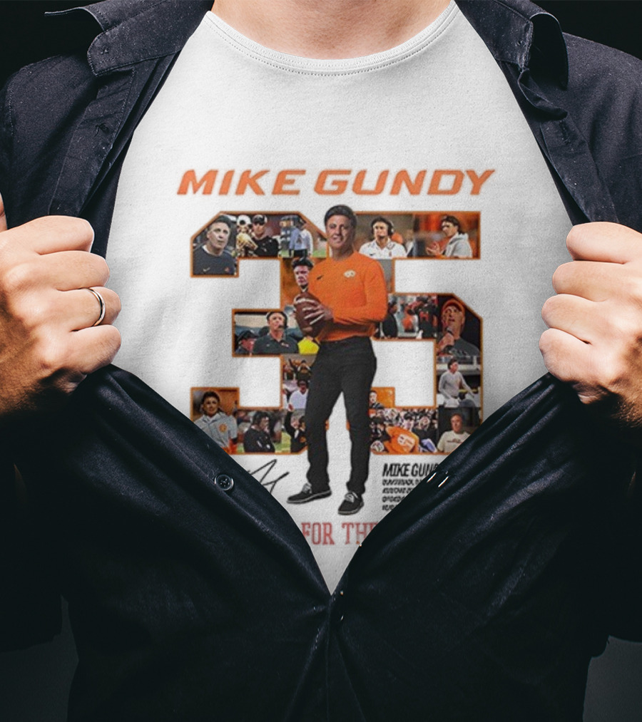 Mike Gundy 35 Years OSU Cowboy Football Thank You For The Memories T-Shirt