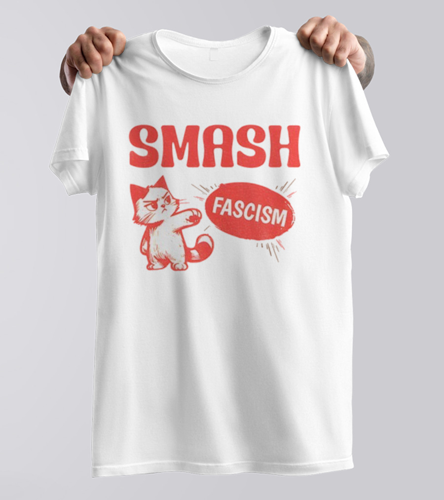 Smash Fascism Feminist Cat Paw Punch Activist Protest T-Shirt