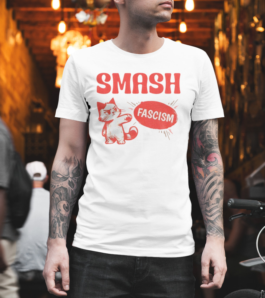 Smash Fascism Feminist Cat Paw Punch Activist Protest T-Shirt