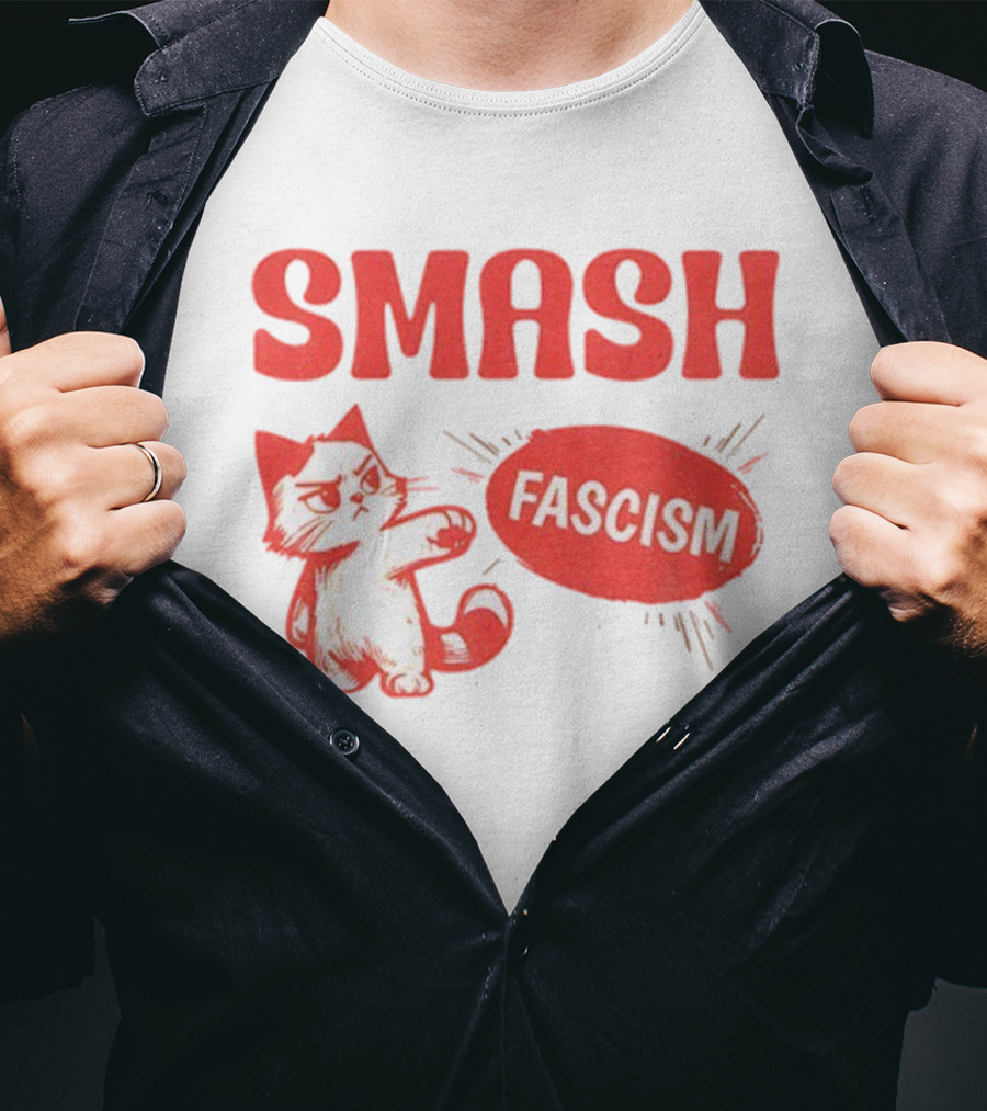 Smash Fascism Feminist Cat Paw Punch Activist Protest T-Shirt