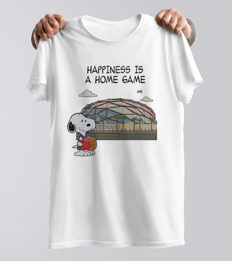Snoopy Peanuts Happiness Is A Home Game Stadium Dome Basketball T-Shirt