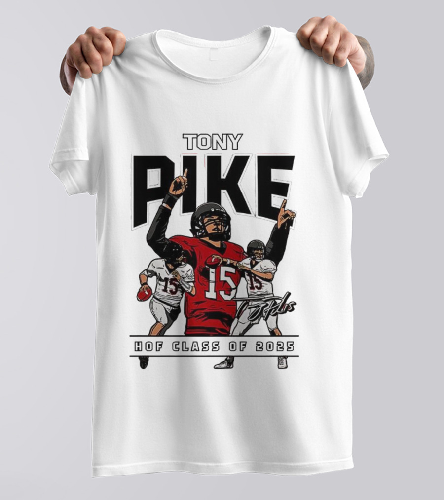 Tony Pike HOF Class Of 2025 Signature 15 Football Tribute T-Shirt