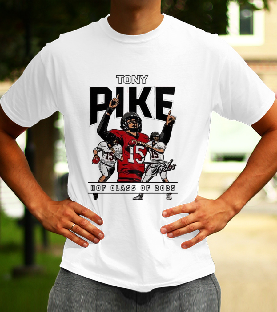 Tony Pike HOF Class Of 2025 Signature 15 Football Tribute T-Shirt
