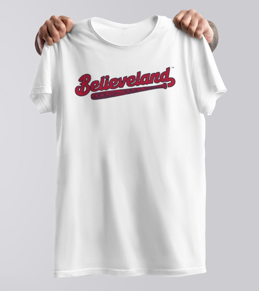 Believeland Baseball Bat Script Retro Theme T-Shirt
