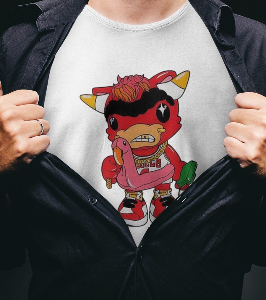 Benny The Bull Lil Benny 2025 Mascot Graphic Bulls Basketball Cartoon T-Shirt