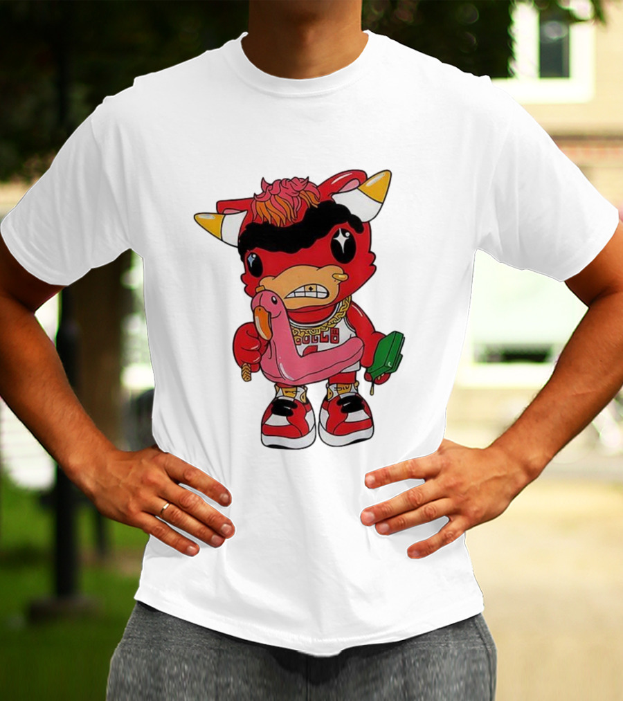 Benny The Bull Lil Benny 2025 Mascot Graphic Bulls Basketball Cartoon T-Shirt