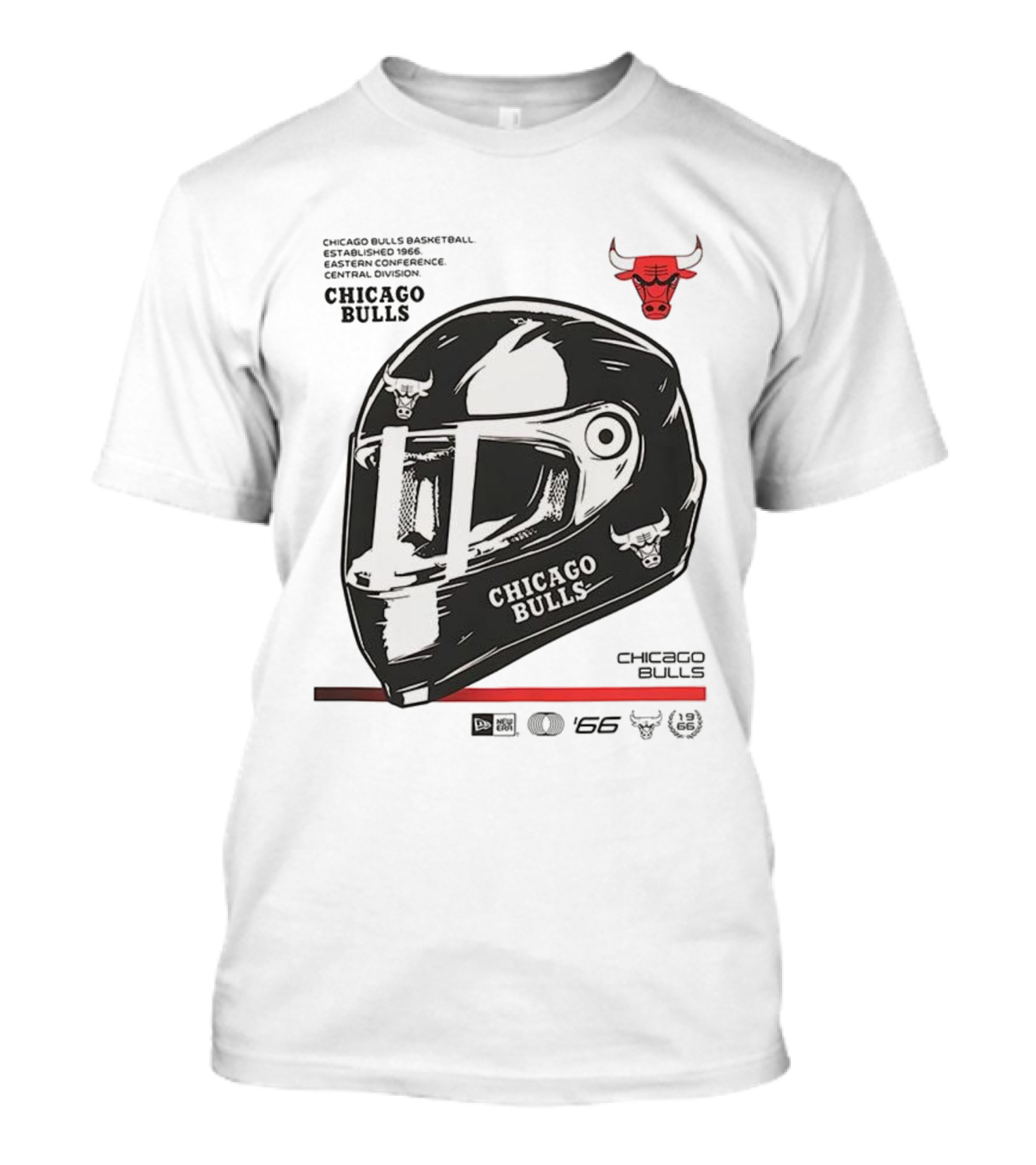 Chicago Bulls Basketball Est 1966 Eastern Conference Central Division Helmet T-Shirt