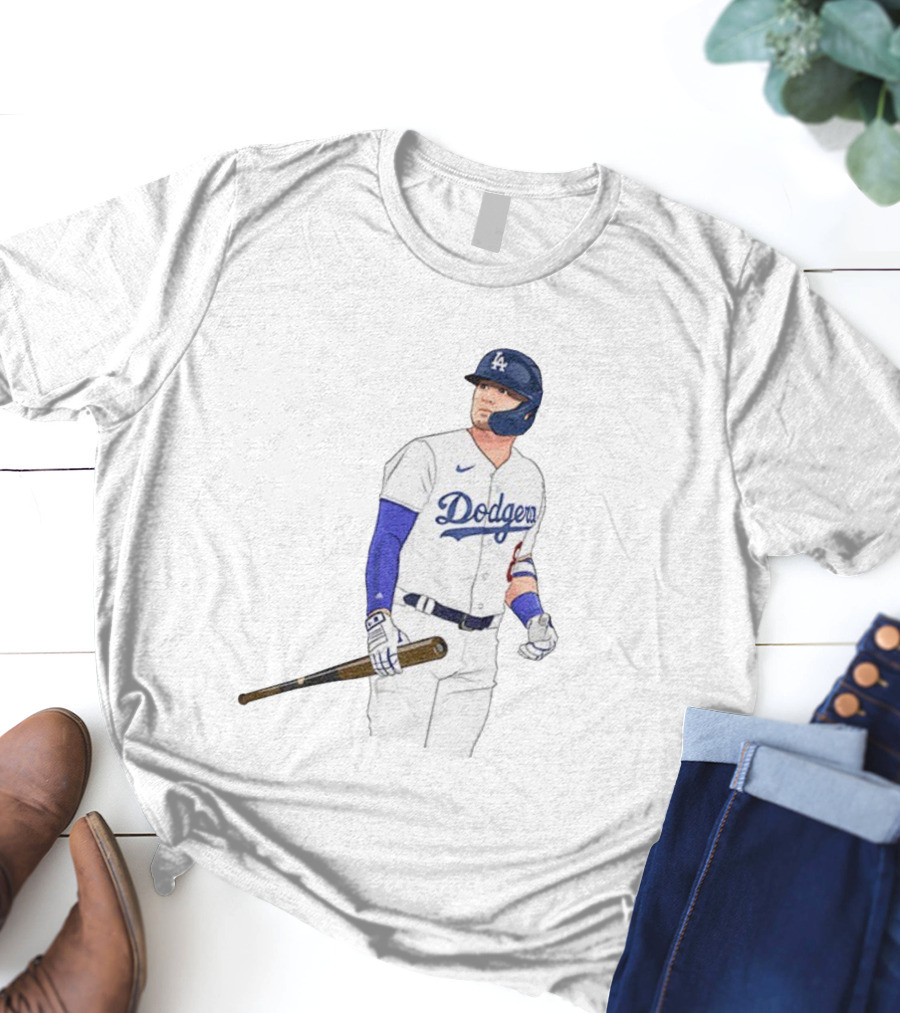 Kiké Hernández Los Angeles Dodgers #18 Baseball Player Illustration T-Shirt