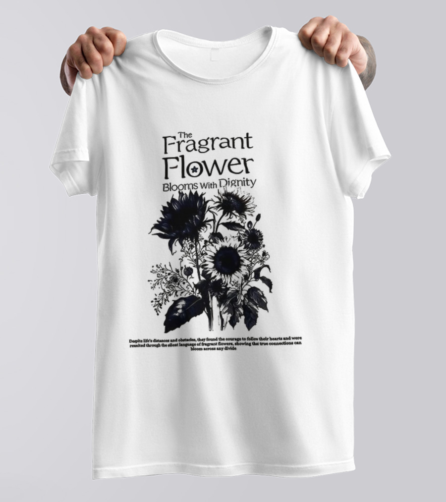 The Fragrant Flower Blooms With Dignity Sunflower Botanical Illustration T-Shirt