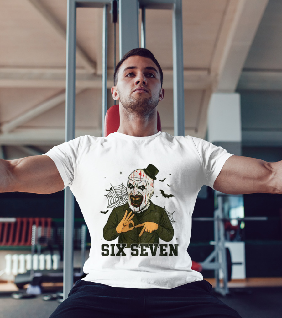 Terrifier Bundle Funny Halloween Six Seven Creepy Clown Costume T-Shirt