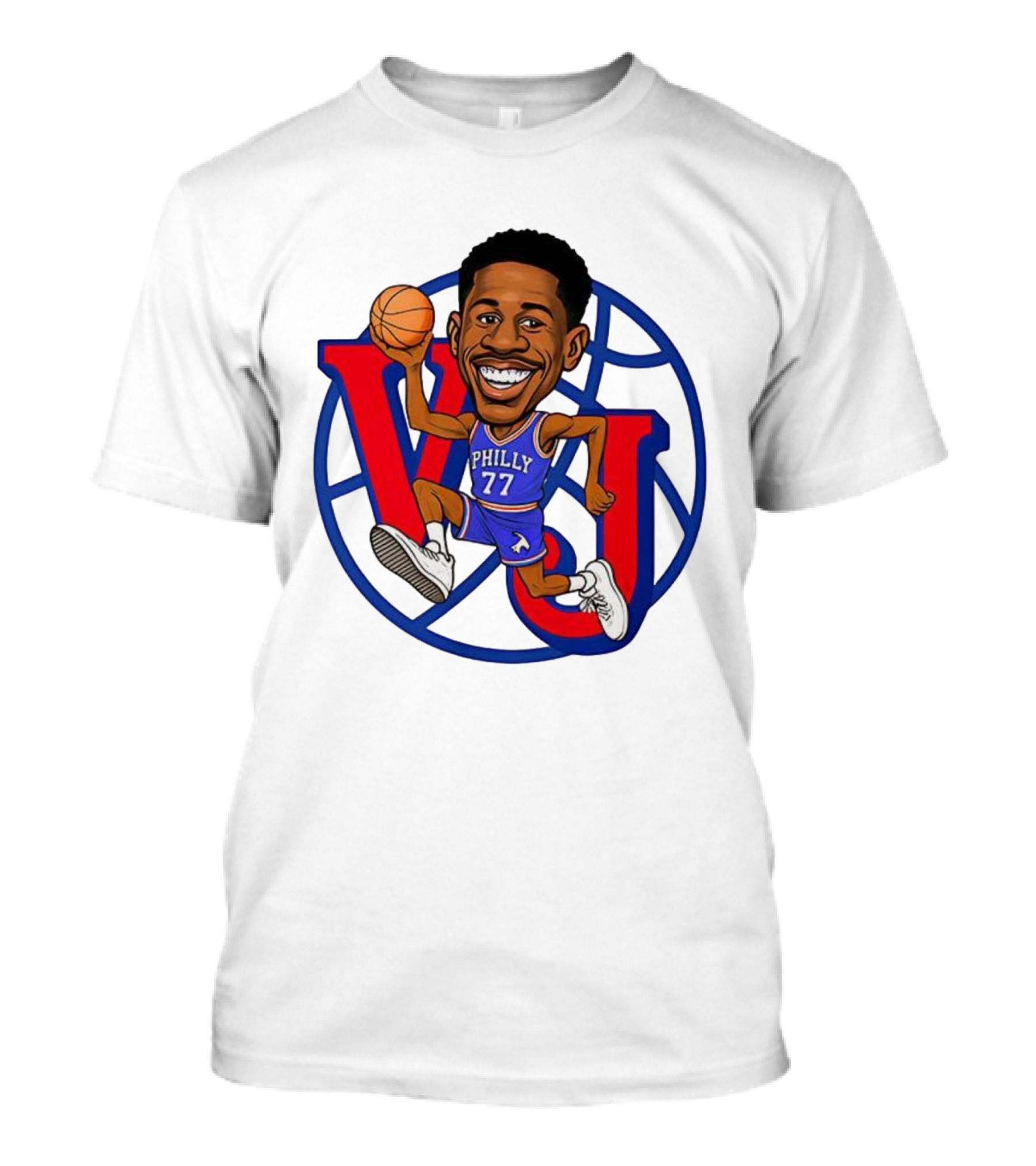 V J Philly 77 Basketball Player With Ball T-Shirt