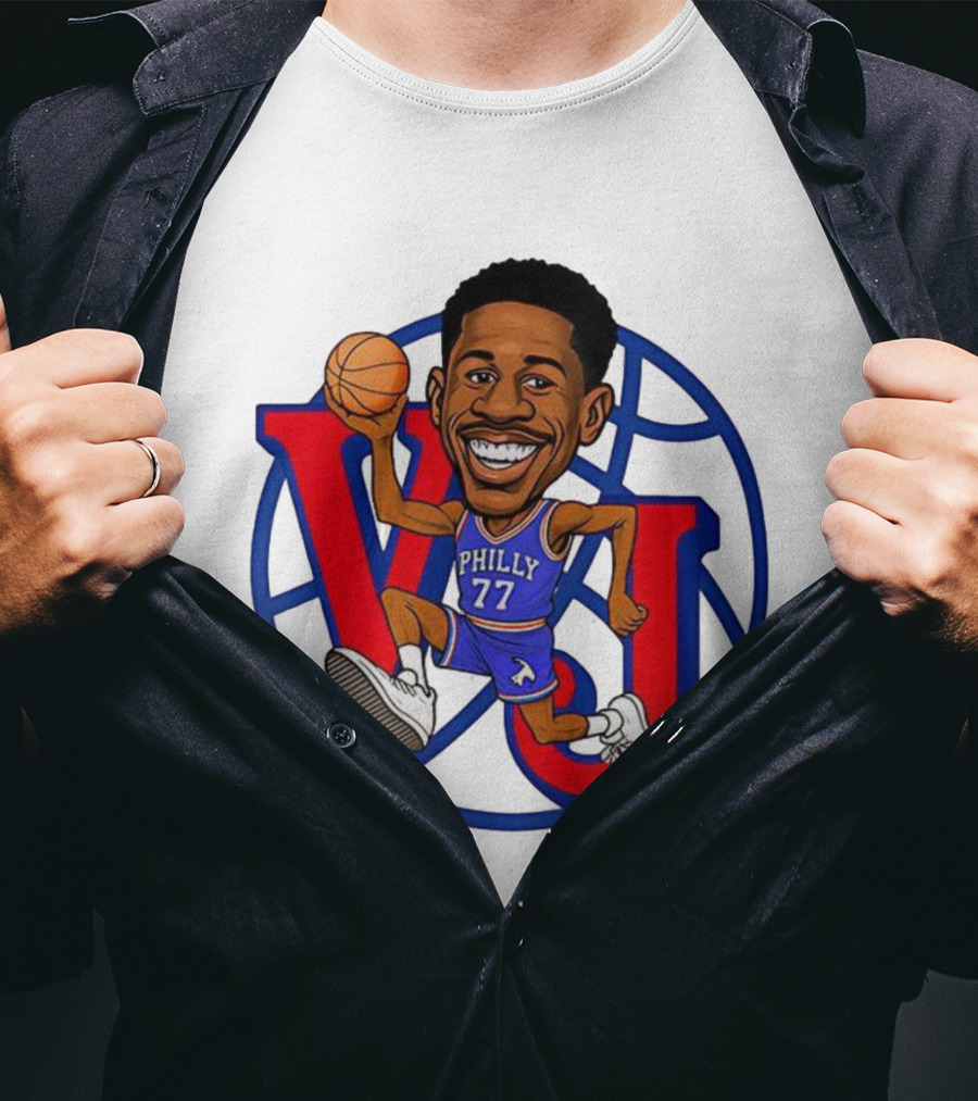 V J Philly 77 Basketball Player With Ball T-Shirt