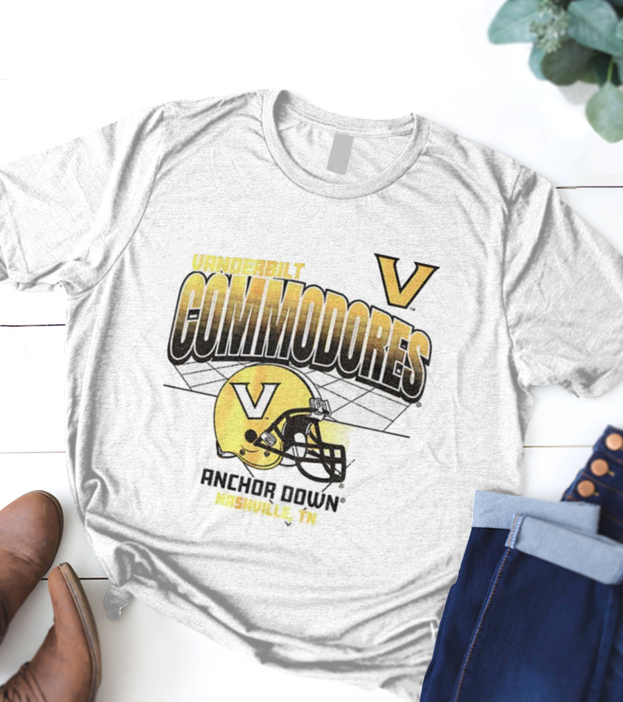 Vanderbilt Commodores Football Helmet Anchor Down Nashville TN T-Shirt