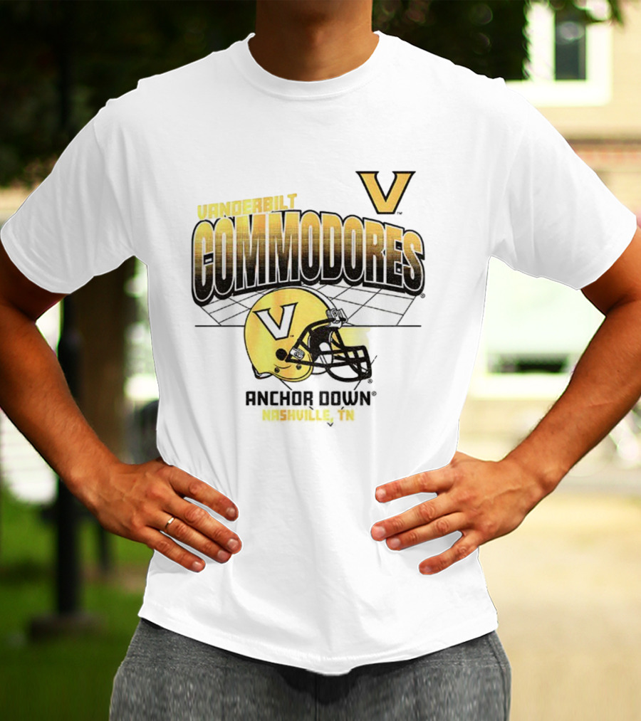 Vanderbilt Commodores Football Helmet Anchor Down Nashville TN T-Shirt