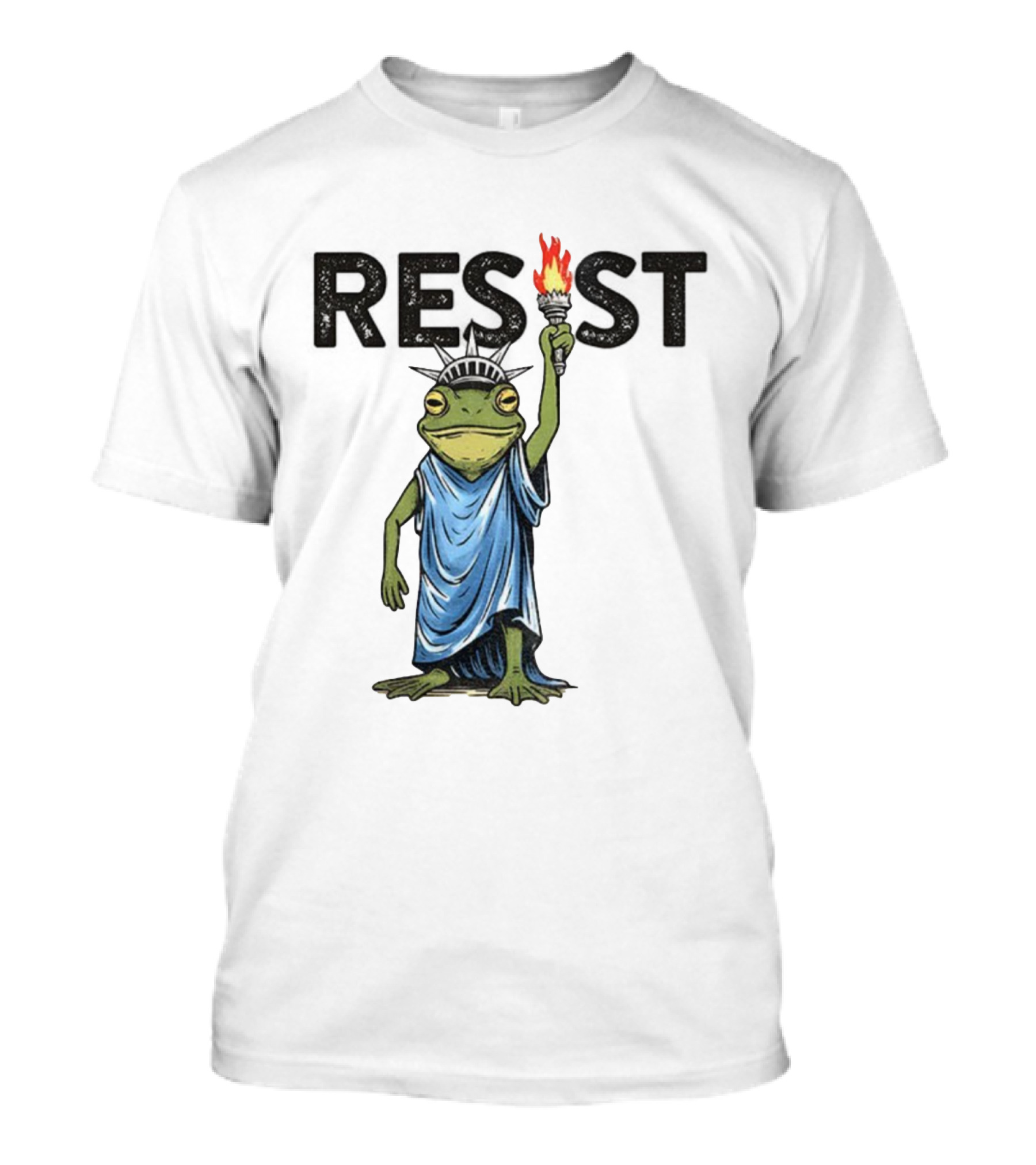 Portland Frog Resist Protest Statue Of Liberty Torch T-Shirt