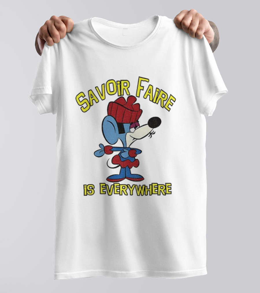 Savoir Faire Is Everywhere Cartoon Mouse In Red Outfit T-Shirt