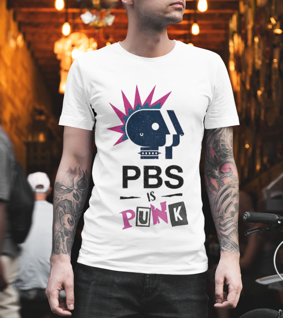 PBS Is Punk Public Broadcasting Defender Funny Parody T-Shirt