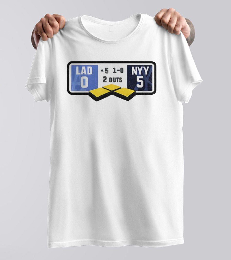 Los Angeles Dodgers Vs New York Yankees Scoreboard Christmas 2025 Baseball Player T-Shirt