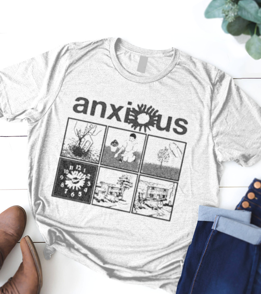 Anxious Van Comic Anxiety Panel Flower Sun Panels T-Shirt