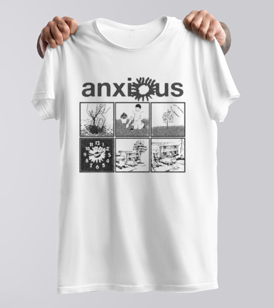 Anxious Van Comic Anxiety Panel Flower Sun Panels T-Shirt