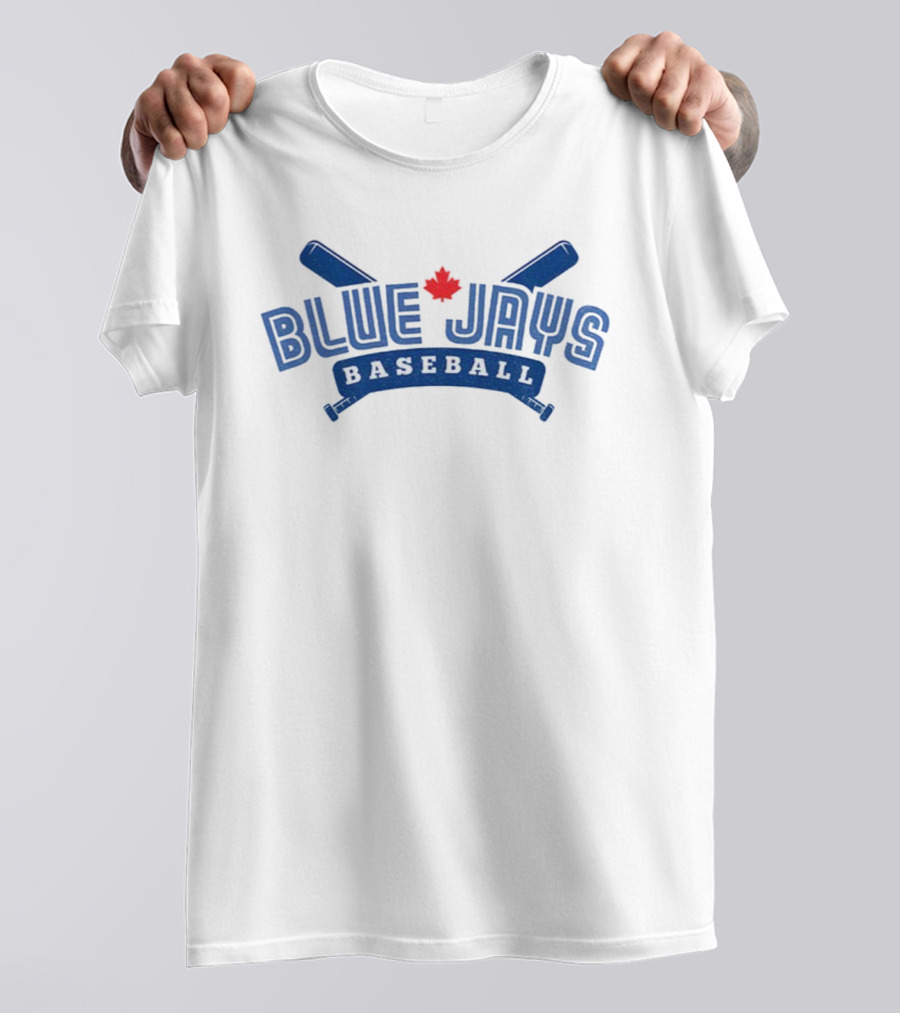 Blue Jays Baseball MLB Maple Leaf Two Bats T-Shirt