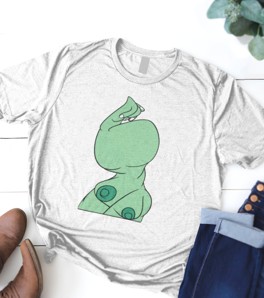 Bicep Flexing Cartoon Figure With Green Color Theme Pasadena T-Shirt