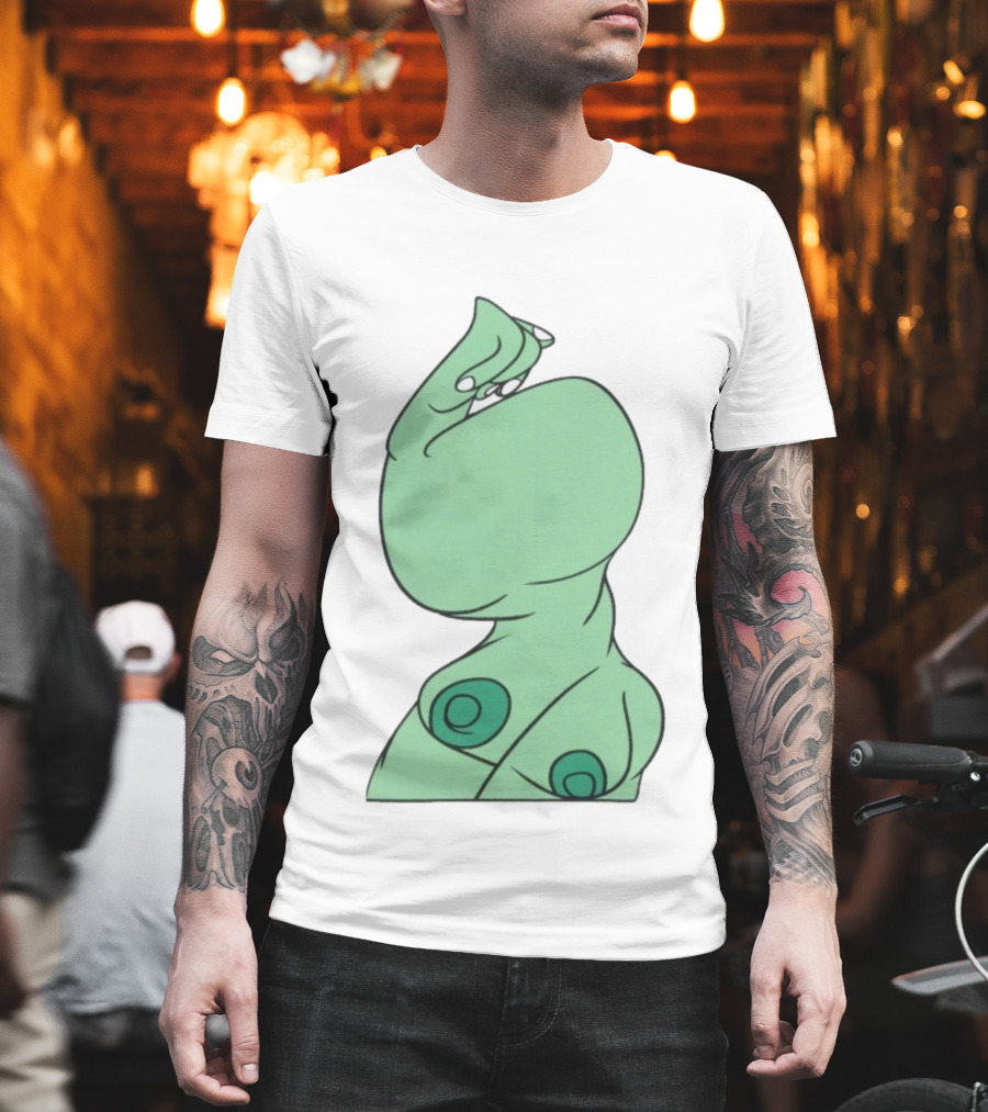 Bicep Flexing Cartoon Figure With Green Color Theme Pasadena T-Shirt