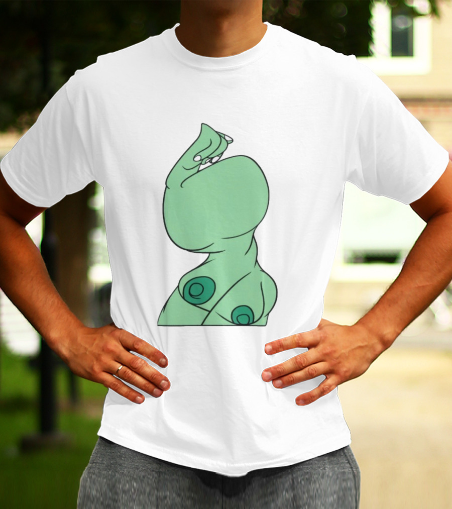Bicep Flexing Cartoon Figure With Green Color Theme Pasadena T-Shirt