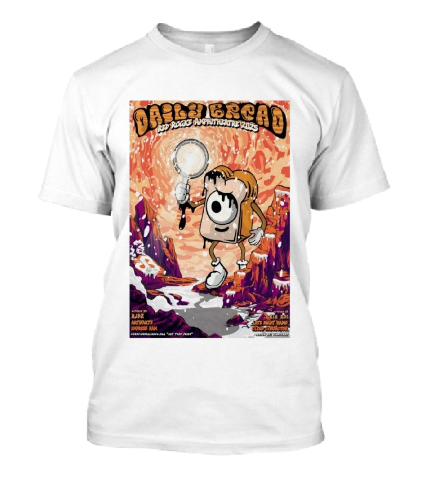 Daily Bread Red Rocks Amphitheatre 2025 By AJD X Notvcts X Professor Paws Featuring Kll Smth X Not Nope X Mux Mool T-Shirt