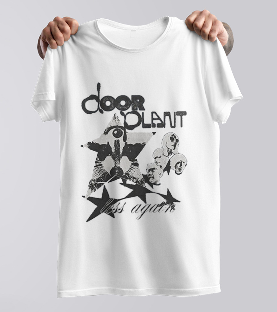 Door Plant Star Faces Animal Pattern T-Shirt