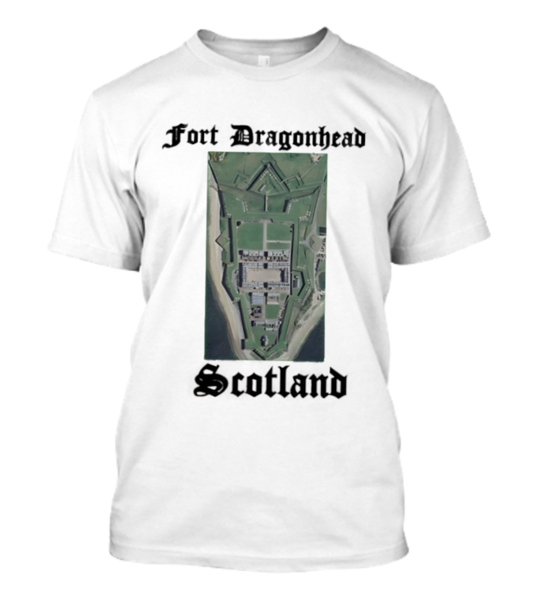 Fort Dragon Head Scotland Arial View T-Shirt