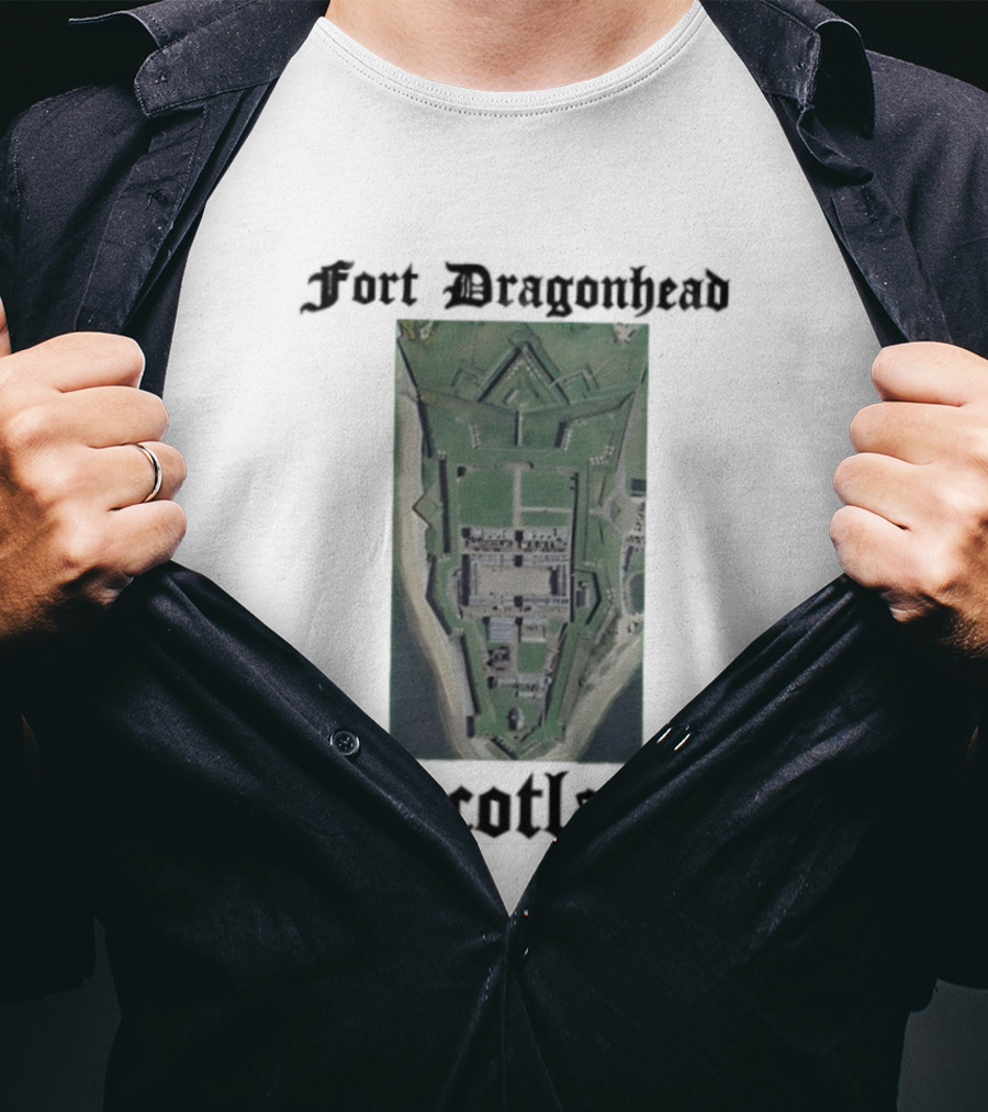 Fort Dragon Head Scotland Arial View T-Shirt