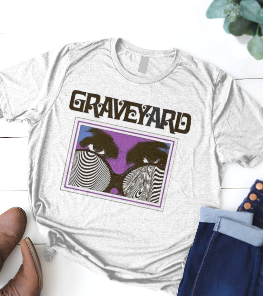 Graveyard Branca Optical Illusion Eyes T-Shirt