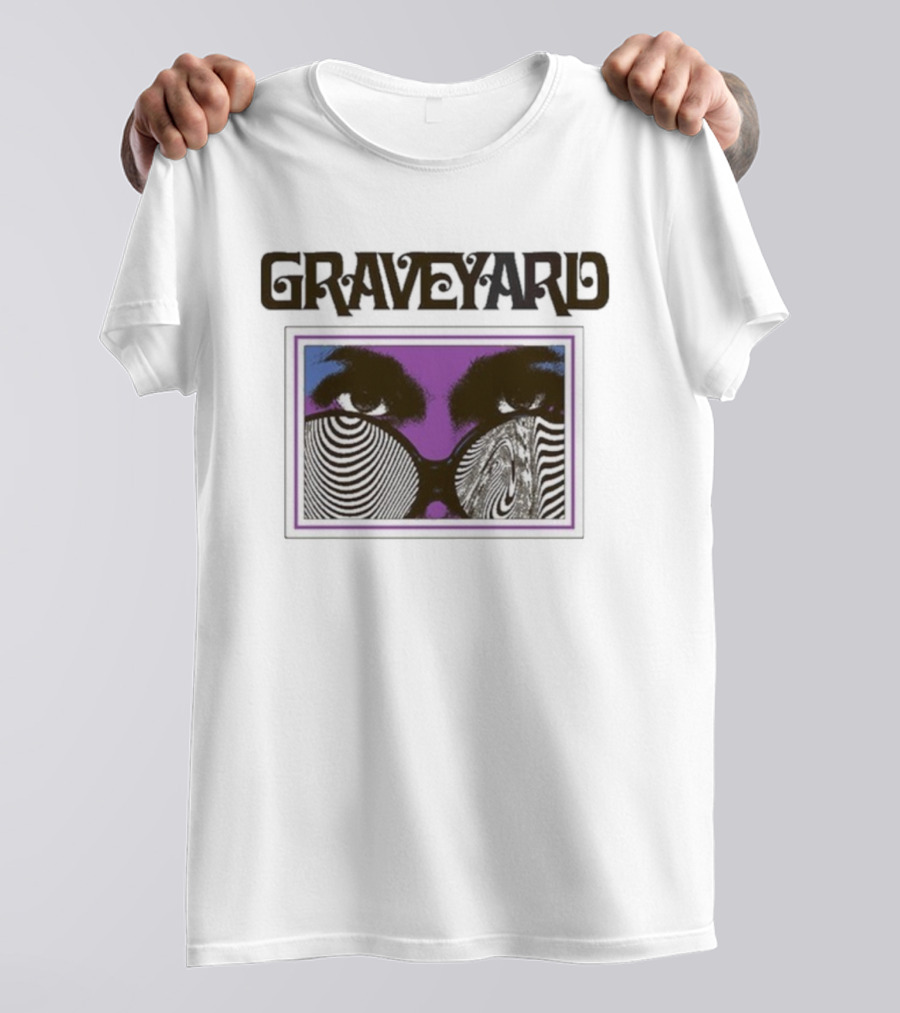 Graveyard Branca Optical Illusion Eyes T-Shirt